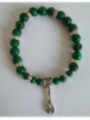 Pulsera Mineral Malaquita con Llave del Trabajo