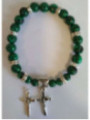 Pulsera Mineral Malaquita Cruz de San Benito