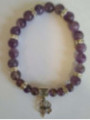 Pulsera Mineral Amatista con Trébol de la Suerte