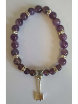 Pulsera Mineral Amatista con Hacha Atrae Clientes