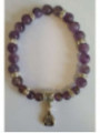 Pulsera Mineral Amatista con Morralito del Dinero