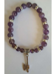Pulsera Mineral Amatista con Hacha Celta