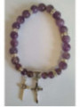 Pulsera Mineral Amatista con Cruz de San Benito