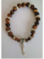 Pulsera Mineral Ojo Tigre con Llave Abrecaminos