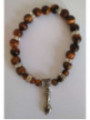 Pulsera Mineral Ojo Tigre con Puño Figa, Protección y Defensa