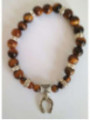 Pulsera Mineral Ojo Tigre con Herradura de la Suerte