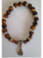 Pulsera Mineral Ojo Tigre con Morralito del Dinero