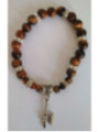 Pulsera Mineral Ojo Tigre con Hacha Celta