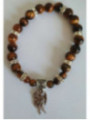 Pulsera Mineral Ojo Tigre con San Miguel, Defensa y Protección