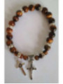 Pulsera Mineral Ojo Tigre con Cruz de San Benito