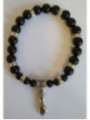 Pulsera Mineral Turmalina Negra con Puño Figa, Defensa y protección
