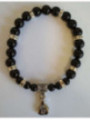 Pulsera Mineral Turmalina Negra con Morralito del Dinero