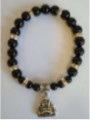 Pulsera Mineral Turmalina Negra con Buda de los Deseos