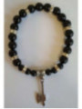Pulsera Mineral Turmalina Negra con Hacha Celta
