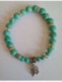 Pulsera Mineral Turquesa con Trébol de la Suerte