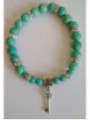 Pulsera Mineral Turquesa con Llave Abrecaminos