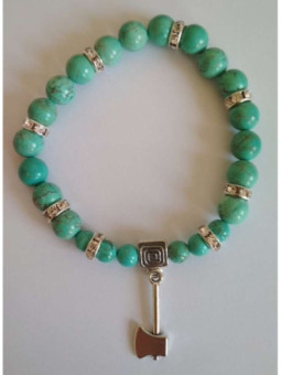 Pulsera Mineral Turquesa con Hacha Atrae Clientes