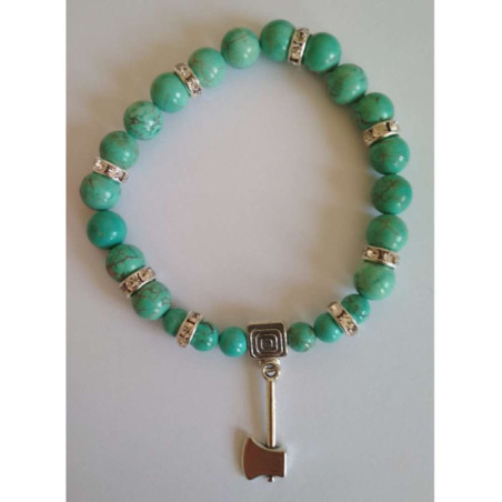 Pulsera Mineral Turquesa con Hacha Atrae Clientes