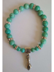 Pulsera Mineral Turquesa con Puño Figa, Defensa y Protección