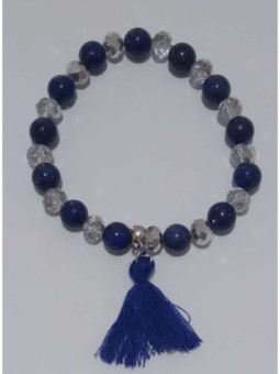 Pulsera Mineral Jaspe Camello con Borla