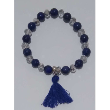 Pulsera Mineral Jaspe Camello con Borla
