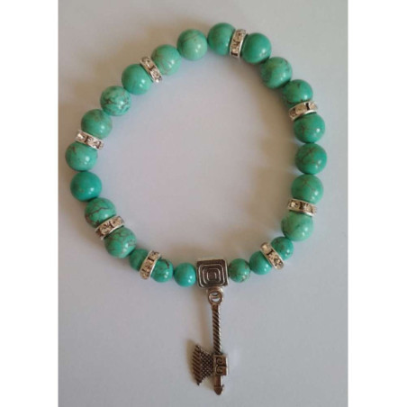 Pulsera Mineral Turquesa con Hacha Celta.