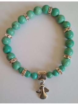 Pulsera Mineral Turquesa con Ángel.