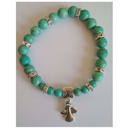 Pulsera Mineral Turquesa con Ángel.