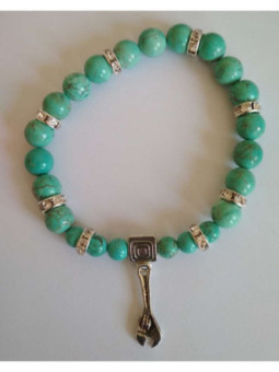 Pulsera Mineral Turquesa con Llave del Trabajo.