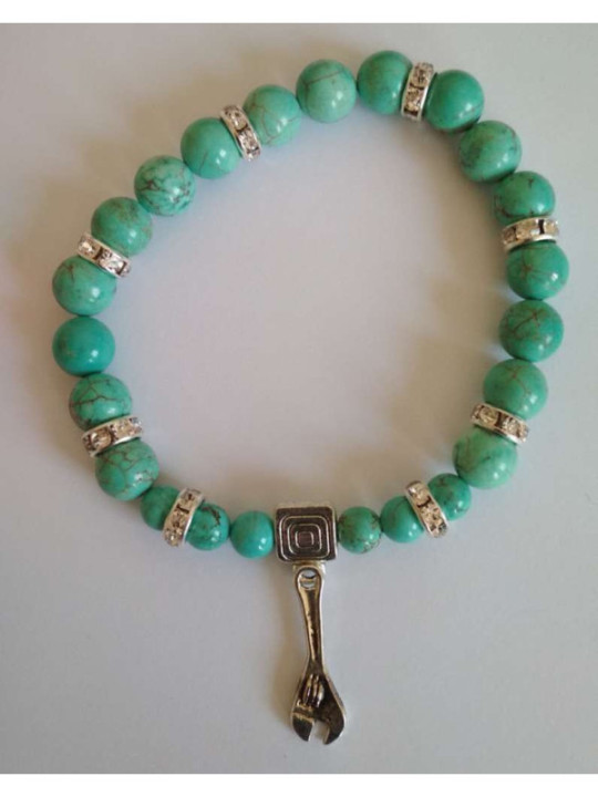 Pulsera Mineral Turquesa con Llave del Trabajo.
