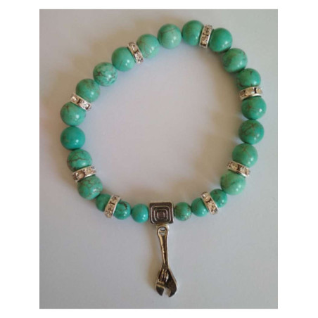 Pulsera Mineral Turquesa con Llave del Trabajo.