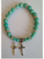 Pulsera Mineral Turquesa con Cruz de San Benito.