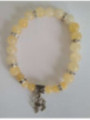 Pulsera Mineral Jaspe Amarillo con Trébol de la Suerte