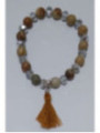 Pulsera Mineral Cornalina con Borla