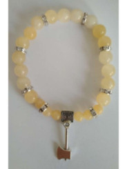 Pulsera Mineral Jaspe Amarillo con Hacha Atrae Clientes