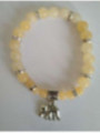 Pulsera Mineral Jaspe Amarillo con Elefante de la Prosperidad