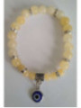 Pulsera Mineral Jaspe Amarillo con Ojo Turco, Contra Envidias