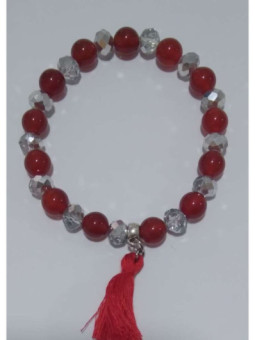 Pulsera Mineral Piedra de Lava con Borla