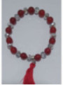 Pulsera Mineral Piedra de Lava con Borla