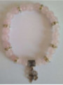 Pulsera Mineral Cuarzo Rosa con Trébol de la Suerte en el Amor