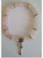 Pulsera Mineral Cuarzo Rosa con Llave Abrecaminos en el Amor