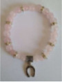 Pulsera Mineral Cuarzo Rosa con Herradura, Suerte en el Amor