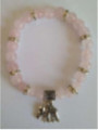 Pulsera Mineral Cuarzo Rosa con Elefante, Prosperidad en el Amor