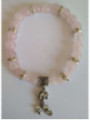 Pulsera Mineral Cuarzo Rosa con Rana, Suerte en el Amor