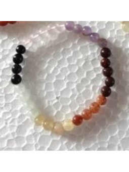 Pulsera Mineral cantos rodados 7 Chakras, Mineral de 12mm