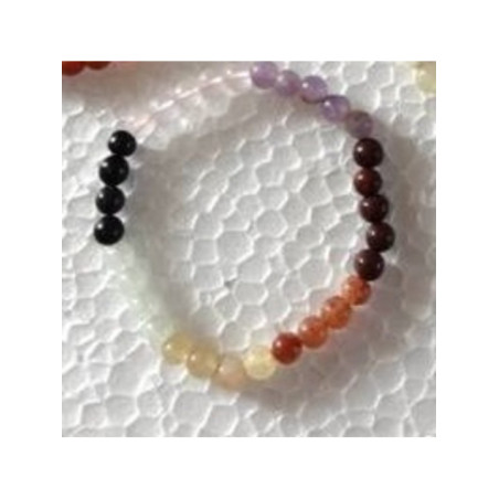 Pulsera Mineral cantos rodados 7 Chakras, Mineral de 12mm