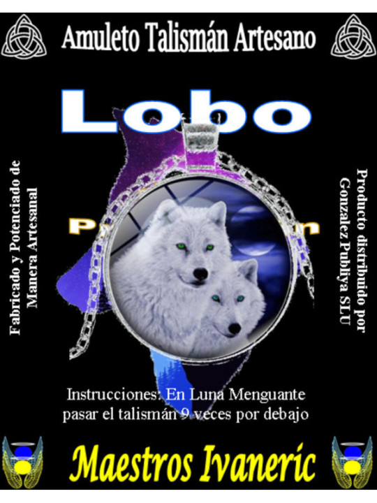 Oferta Comprando 4 Unidades Medalla Amuleto Lobo de la Protección