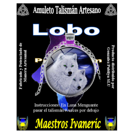 Oferta Comprando 4 Unidades Medalla Amuleto Lobo de la Protección