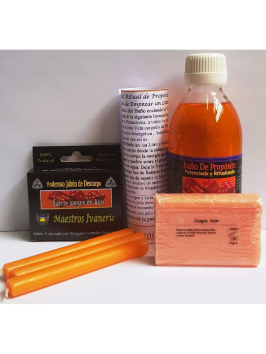 Completo Pack Baño Ritual de Propósito Suerte en los Juegos de Azar.