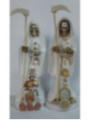 Producto pequeña tara    Imagen Artesanal en Resina Santa Muerte Blanca. 20 cm. pequeño golpe